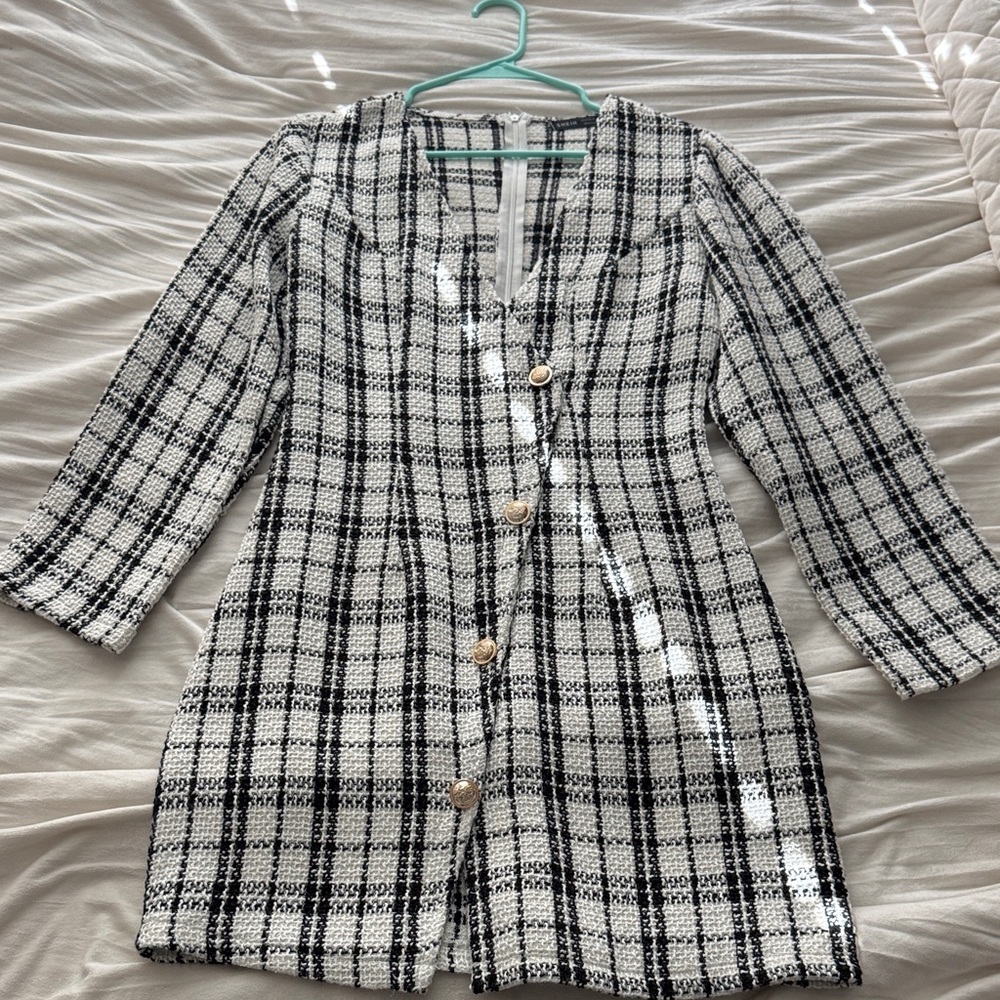Plaid Black and White Women's dress